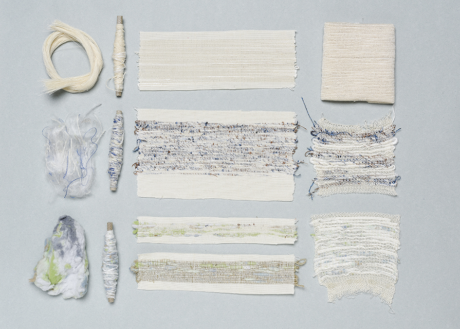 The Textile Waste Fibres were divided into three different Qualities and spun into new Yarn